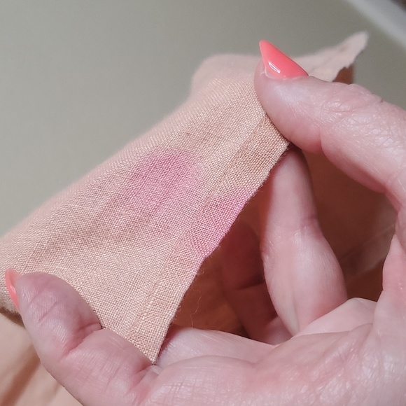 FLAX 100% Linen Sleeveless Collared Dress Medium Peach Pink - Picture 10 of 10